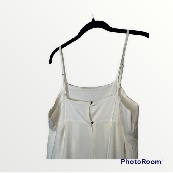 Who What Wear Ivory White Slip Midi Dress Minimalist Apron Style Size Medium NWT - Picture 8 of 9